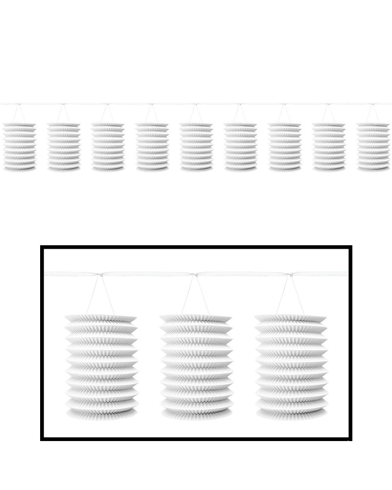 Christmas Frosty White Lantern Garland