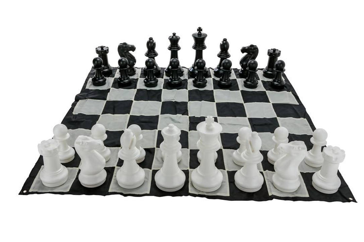 Mega Size Plastic Outdoor Chess Game Set with Mat 1.5x1.5m