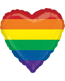 Fun Heart Rainbow Stripes Balloon 45cm