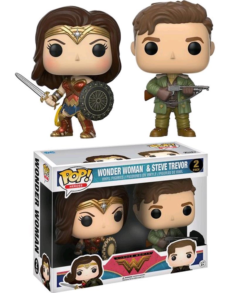 Wonder Woman Movie and Steve Trevor Pop Vinyl Pack of 2