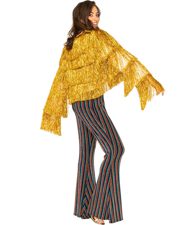 70s Funky Fringe Gold Disco Plus Size Womens Jacket