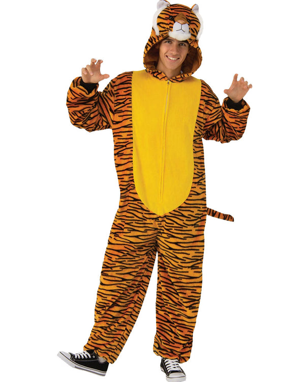 Furry Tiger Jumpsuit Adult Costume