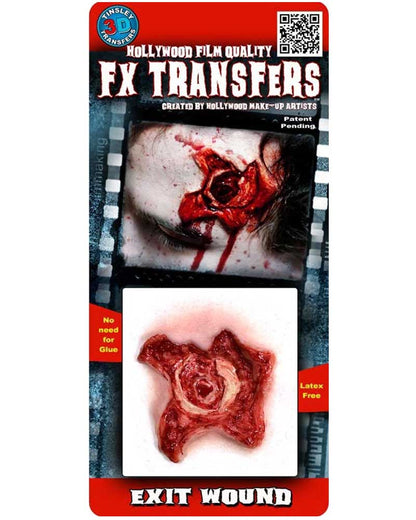 3D Bullet Exit Wound FX Appliance Transfer Prosthetic Wound