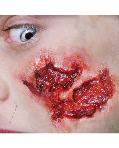 3D Small Gouge Wound FX Appliance Transfer Prosthetic Wound