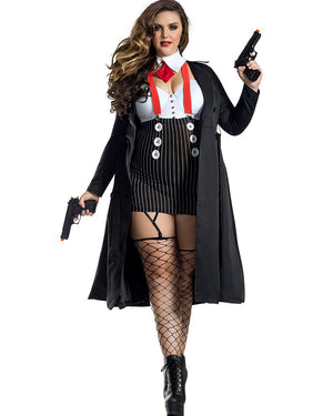 20s Gangster Babe Womens Plus Size Costume