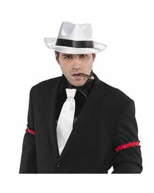 20s Gangster Black and Red Garters and Arm Bands Set