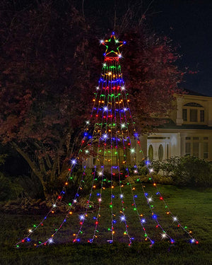 Garden Star Multi-Coloured Cascade Christmas LED Lights 3.5m