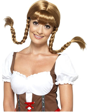 German Bavarian Babe Brown Plaited Wig