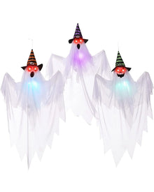 Ghosts with Witch Hats 29.5cm Pack of 3 For Halloween