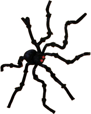 Giant Black Spider with Light Up Evil Eyes 2.4m
