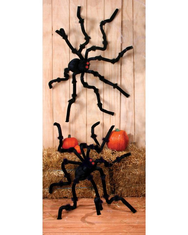 Giant Black Spider with Light Up Evil Eyes 2.4m