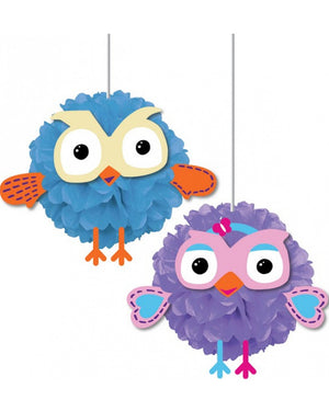 Giggle and Hoot Fluffy Hanging Decorations Pack of 2