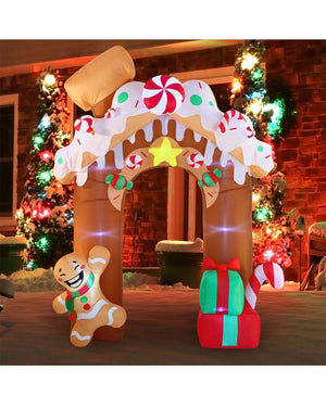 Gingerbread House Archway Christmas Lawn Inflatable 3m