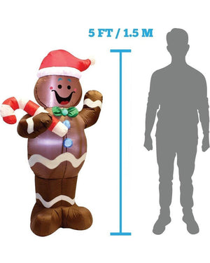 Gingerbread Man Christmas Lawn Inflatable 1.5m
