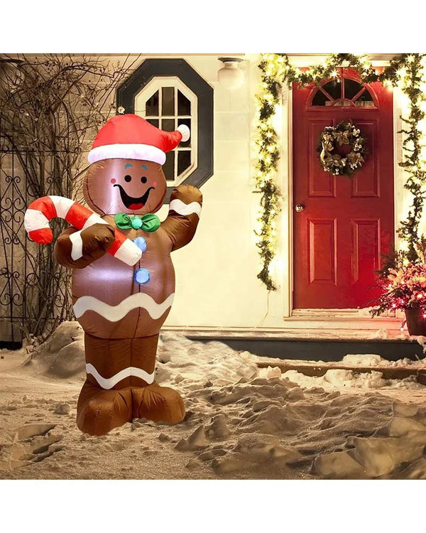 Gingerbread Man Christmas Lawn Inflatable 1.5m