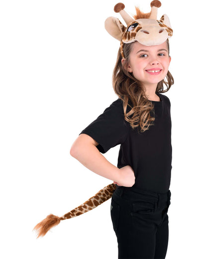 Giraffe Plush Headband and Tail Deluxe Set