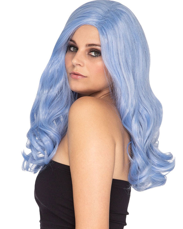 Glamour Deluxe Bubblegum Blue Long Wavy Wig