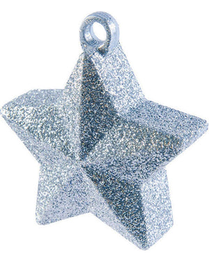 Glitter Silver Star Balloon Weight