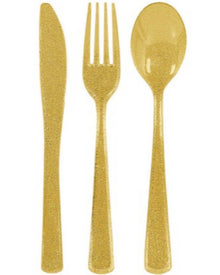 Glittering Gold Premium Cutlery Set Pack of 48