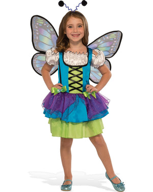 Glittery Blue Butterfly Girls Costume