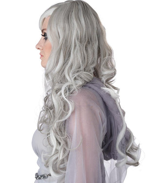Glow in the Dark Ghost Long Grey Wig
