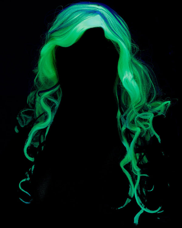 Glow in the Dark Ghost Long Grey Wig