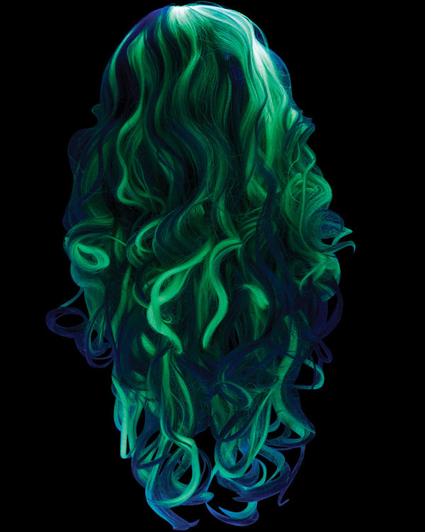 Glow in the Dark Ghost Long Grey Wig