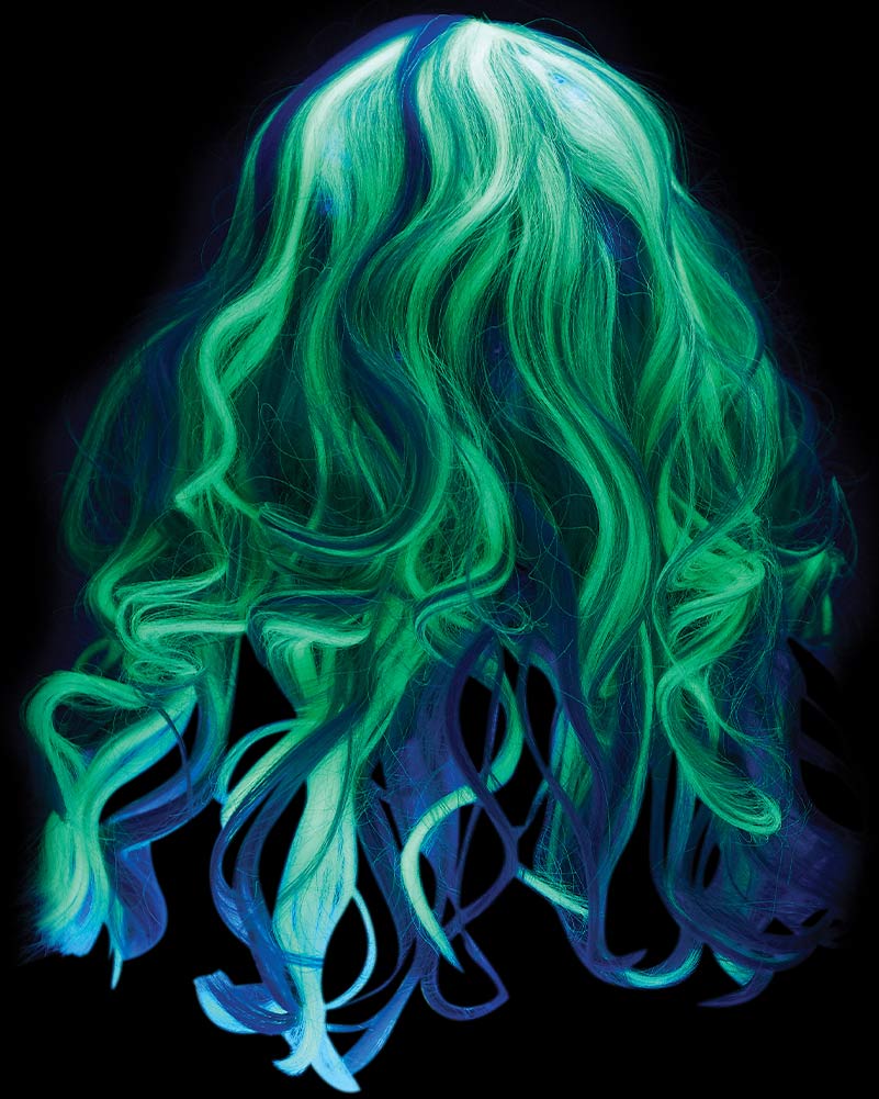 Glow in the Dark Ghost Long Grey Kids Wig