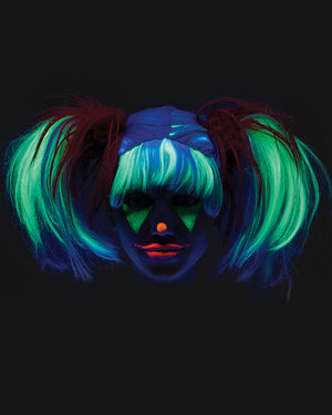 Glow in the Dark Punk Red Pigtails Wig