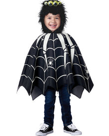 Glow in the Dark Spider Poncho Toddler Boys Halloween Costume