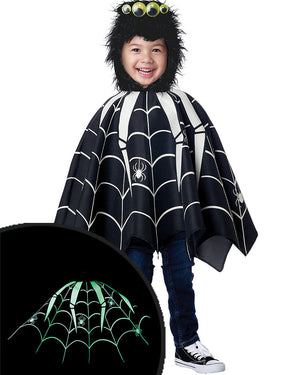 Glow in the Dark Spider Poncho Toddler Boys Costume