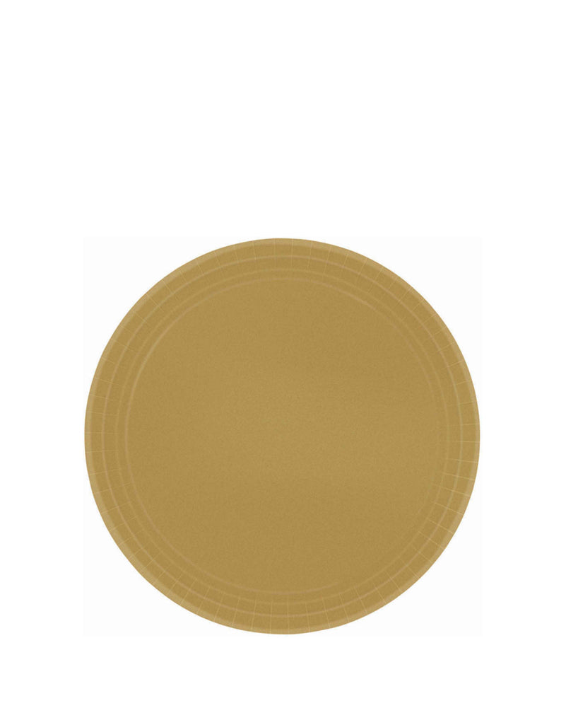 Gold 17cm Paper Plates Pack of 20