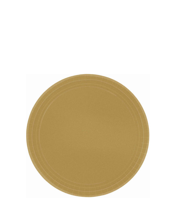 Gold 17cm Paper Plates Pack of 20