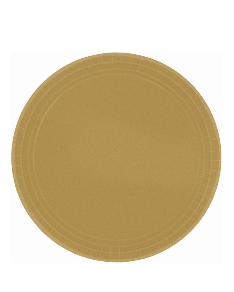 Gold 23cm Paper Plates Pack of 20