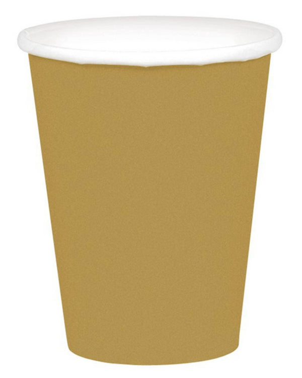 Gold 266ml Paper cups Pack of 20