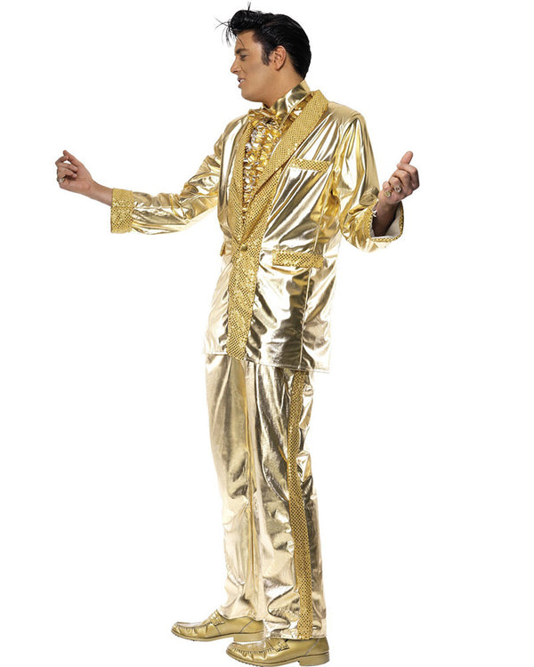 Gold Elvis Suit Mens Costume