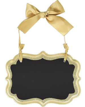 Christmas Gold Glitter and Bow Small Chalkboard Sign
