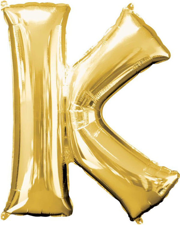 Gold Letter K Supershape 86cm Balloon