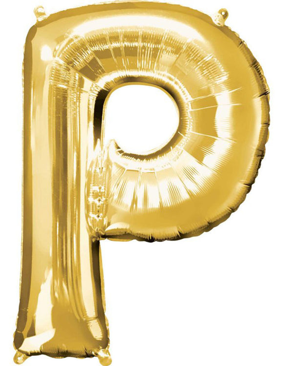 Gold Letter P Supershape 86cm Balloon