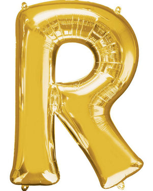 Gold Letter R Supershape 86cm Balloon