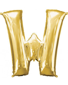 Gold Letter W Supershape 86cm Balloon