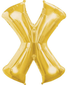 Gold Letter X Supershape 86cm Balloon
