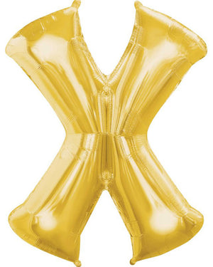 Gold Letter X Supershape 86cm Balloon