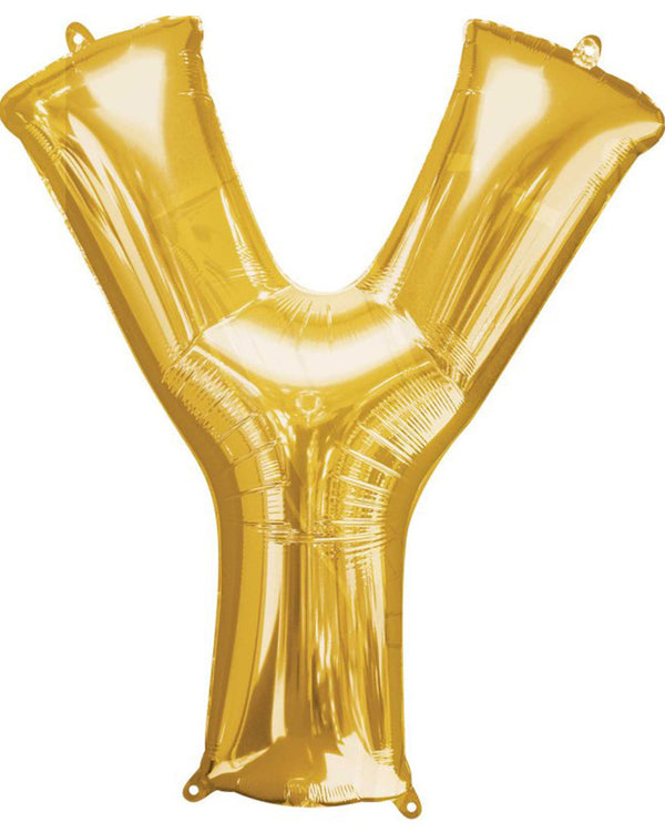 Gold Letter Y Supershape 86cm Balloon