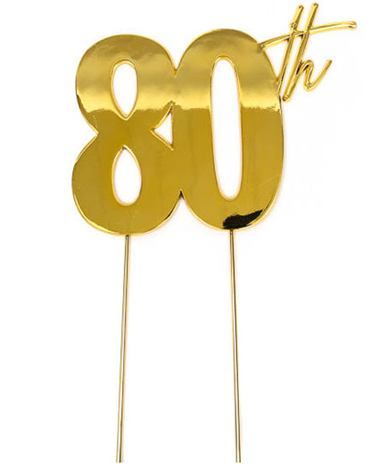 Gold Metal 80th Cake Topper