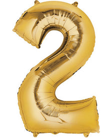 Gold Number 2 83cm Supershape Foil Balloon