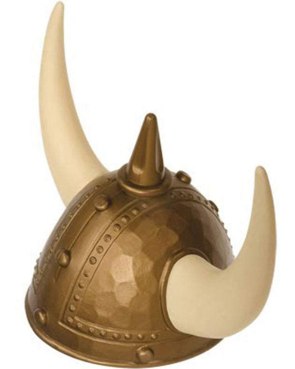 Gold Plastic Viking Helmet with Horns