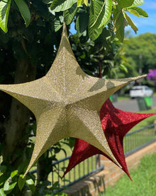 Gold Pop-Up Tinsel Star 80cm