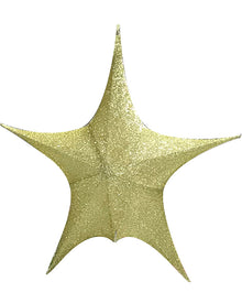 Gold Pop-Up Tinsel Star 80cm