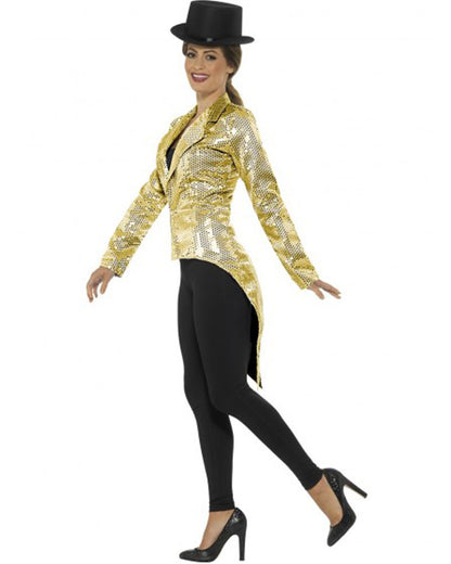 Gold Sequin Womens Tailcoat